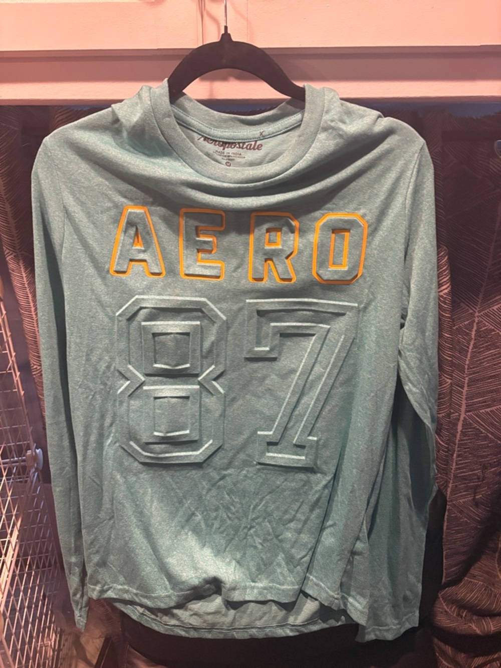 Aeropostale Teal Crewneck Tee with Yellow Accent